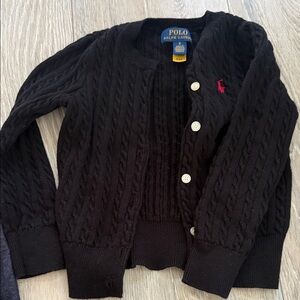 Girl 3T Polo by Ralph Lauren Black Knit Cardigan, like new.